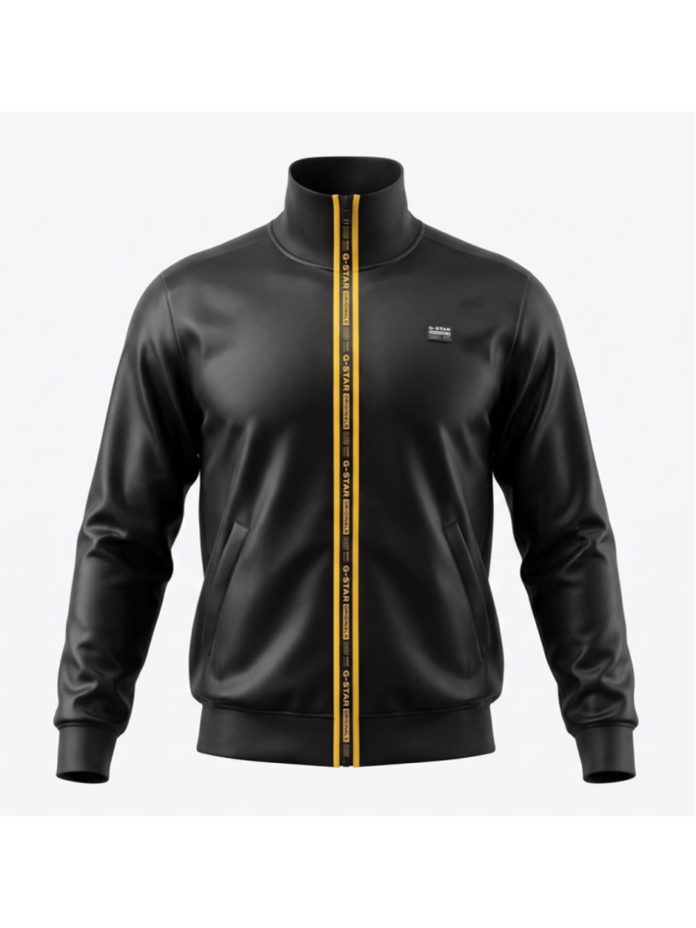 G Star Raw Alchesai Track Jacket Black Performance Slim Fit Full Zip Mens Large